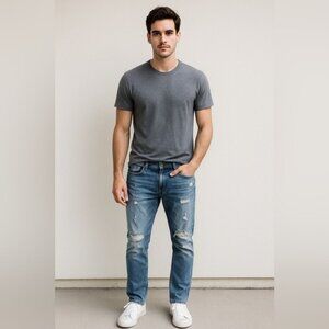 American Eagle Outfitters Slim Fit Distressed Medium Wash Jeans Mens Size 28x30